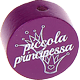 Motivperle "piccola principessa" (Italienisch) : purpurlila