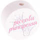 Motivperle "piccola principessa" (Italienisch) : weiß - babyrosa