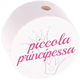 Motivperle "piccola principessa" (Italienisch) : weiß - dunkelpink