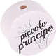 Motivperle "piccolo principe" (Italienisch) : weiß - schwarz