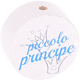 Motivperle "piccolo principe" (Italienisch) : weiß - skyblau