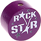 Perlina con motivo "Rockstar" : viola viola