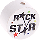 Perlina con motivo "Rockstar" : bianco - nero