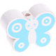 Perlina sagomata “Farfalla” : bianco - azzurro cielo