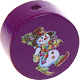 Perlina con motivo “Pupazzo di neve” : viola viola