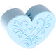 Perlina con motivo “Cuore a ghirigori” : azzurro bambino