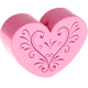 Perlina con motivo “Cuore a ghirigori” : rosa bambino