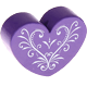 Perlina con motivo “Cuore a ghirigori” : blu viola