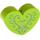 Perlina con motivo “Cuore a ghirigori” : verde giallo