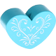 Perlina con motivo “Cuore a ghirigori” : turchese chiaro