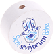 Motivperle "Seni seviyorum Baba" (Türkisch) : weiß - skyblau