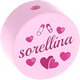 Motivperle "sorellina" (Italienisch) : rosa