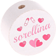 Motivperle "sorellina" (Italienisch) : weiß