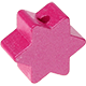 Motivperle Stern mit 6 Zacken : perlmutt - dunkelpink