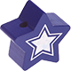 Perlina con motivo glitterato “Stella” : blu scuro