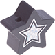 Perlina con motivo glitterato “Stella” : grigio
