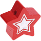 Perlina con motivo glitterato “Stella” : rosso