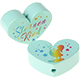 Perlina a forma di cuore con motivo "Sternenkind" : menta