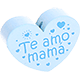 Motivperle Herz - "Te amo mama" (Spanisch) : babyblau
