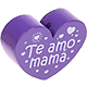 Motivperle Herz - "Te amo mama" (Spanisch) : blaulila
