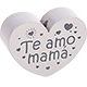 Motivperle Herz - "Te amo mama" (Spanisch) : hellgrau