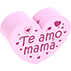 Motivperle Herz - "Te amo mama" (Spanisch) : rosa