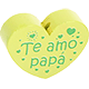 Motivperle Herz - "Te amo papa" (Spanisch) : lemon