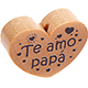 Motivperle Herz - "Te amo papa" (Spanisch) : natur