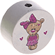 Perlina con motivo “Orsacchiotto” : grigio chiaro - rosa scuro