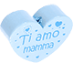 Motivperle Herz - "Ti amo mamma" (Italienisch) : babyblau