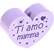 Motivperle Herz - "Ti amo mamma" (Italienisch) : flieder