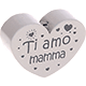 Motivperle Herz - "Ti amo mamma" (Italienisch) : hellgrau