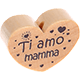 Motivperle Herz - "Ti amo mamma" (Italienisch) : natur