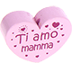 Motivperle Herz - "Ti amo mamma" (Italienisch) : rosa