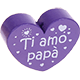 Motivperle Herz - "Ti amo papà" (Italienisch) : blaulila