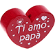 Motivperle Herz - "Ti amo papà" (Italienisch) : bordeauxrot
