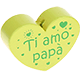 Motivperle Herz - "Ti amo papà" (Italienisch) : lemon