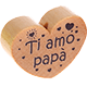 Motivperle Herz - "Ti amo papà" (Italienisch) : natur