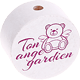 Motivperle "Ton ange gardien" (Französisch) : weiß - dunkelpink