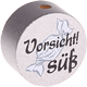 Perlina con motivo “Vorsicht süß” : argento