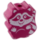 Motivperle Waschbär : dunkelpink