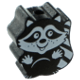 Motivperle Waschbär : schwarz