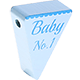 Perlina sagomata Bandierina "Baby No.1" : azzurro bambino