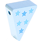 Perlina sagomata “Bandierina con le stelle” : azzurro bambino