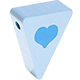 Perlina sagomata “Bandierina con cuore” : azzurro bambino