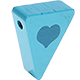 Perlina sagomata “Bandierina con cuore” : turchese chiaro