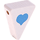Perlina sagomata “Bandierina con cuore” : bianco - azzurro cielo