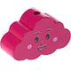 Perlina sagomata “Nuvola con la faccia” : rosa scuro