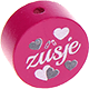 Motivperle "Zusje" (Niederländisch) : dunkelpink