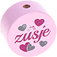 Motivperle "Zusje" (Niederländisch) : rosa